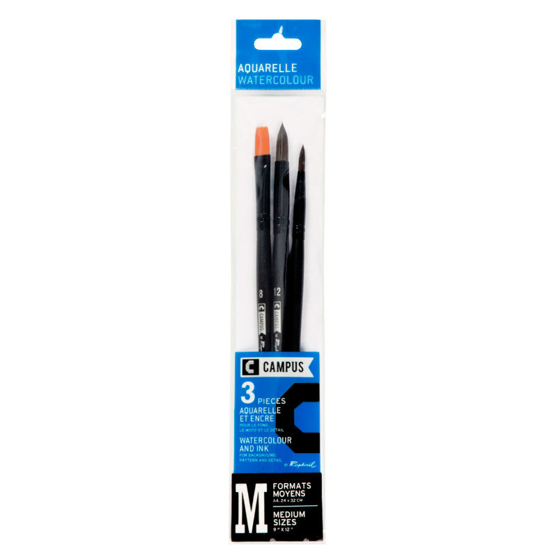 CAMPUS Watercolour Brushes M Set of 3