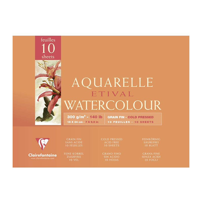 CLAIREFONTAINE Etival 4 Sides Cold Pressed 300g 18x24cm 10s Default Title