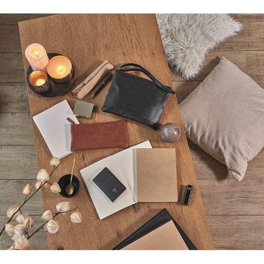 CLAIREFONTAINE Flying Spirit Leather Journal A5 Dot Beige Default Title