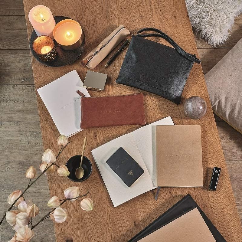 CLAIREFONTAINE Flying Spirit Leather Mini Pencil Case Cognac Default Title