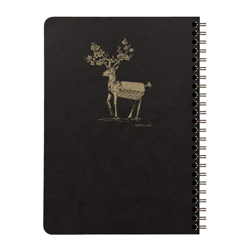 CLAIREFONTAINE Flying Spirit Notebook Wirebound A5 Lined 60s Black Default Title