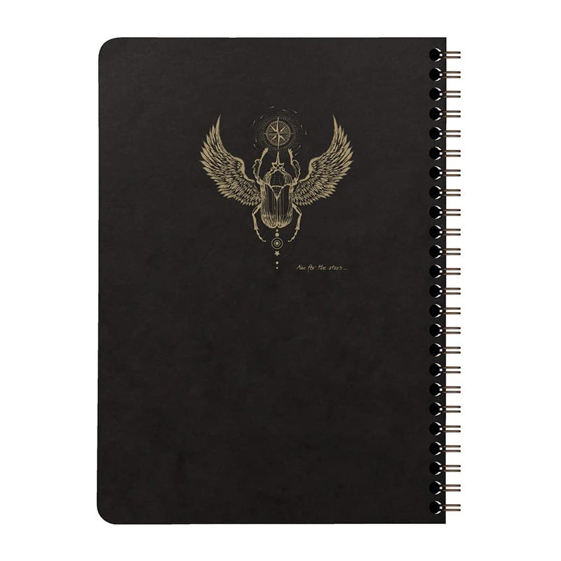 CLAIREFONTAINE Flying Spirit Notebook Wirebound A5 Lined 60s Black Default Title