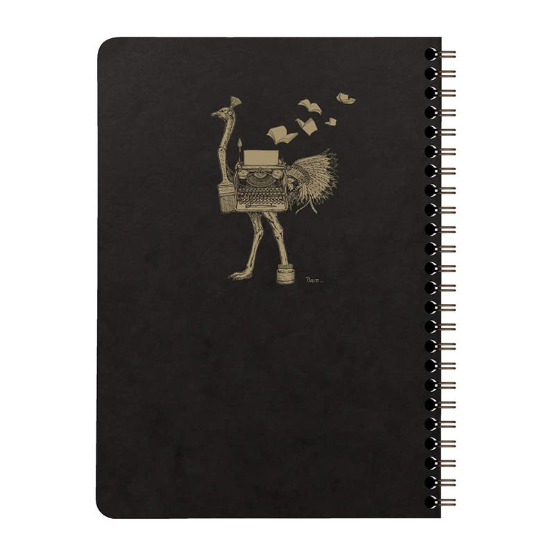 CLAIREFONTAINE Flying Spirit Notebook Wirebound A5 Lined 60s Black Default Title