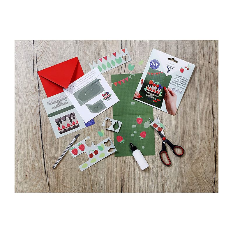 CLAIREFONTAINE Pop-Up Card Kits 140x140mm Happy Birthday Default Title