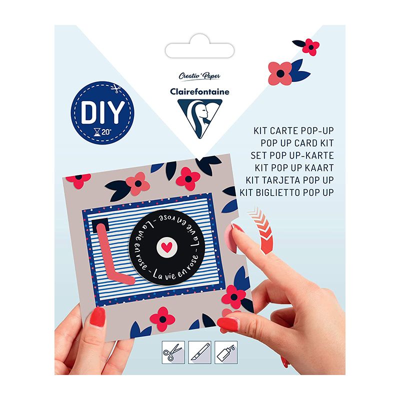 CLAIREFONTAINE Pop-Up Card Kits 140x140mm Valentine's Day Default Title