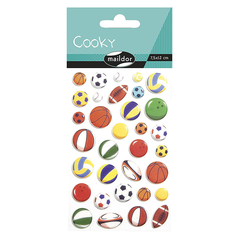 MAILDOR 3D Stickers Cooky Sports Balls 1s Default Title