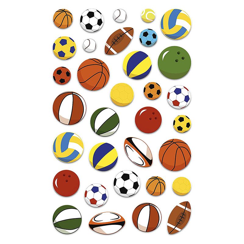 MAILDOR 3D Stickers Cooky Sports Balls 1s Default Title