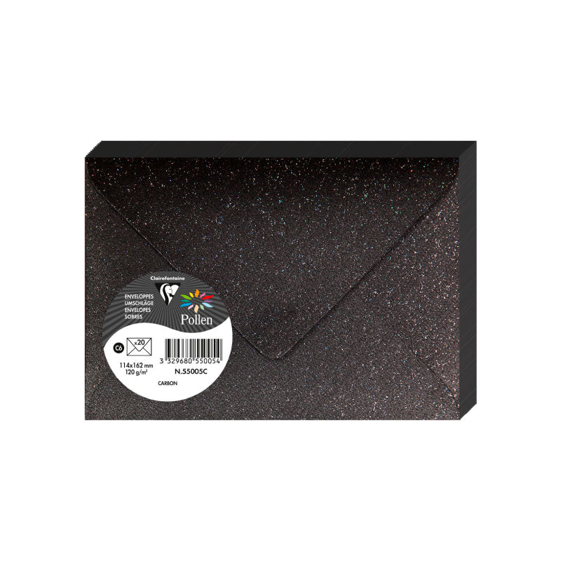 POLLEN Glitter Envelopes 120g 114x162mm 20s Carbon Default Title