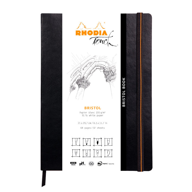 RHODIA Touch Bristol Book 205g A4 Blank 32s Default Title