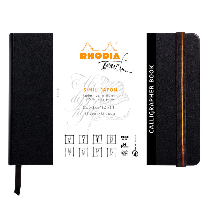 RHODIA Touch Calligrapher Book 250g A5 Blank 32s Default Title