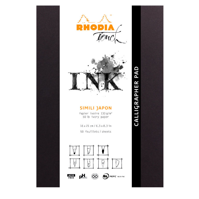 RHODIA Touch Calligrapher Pad 130g A5+ Blank 50s Default Title