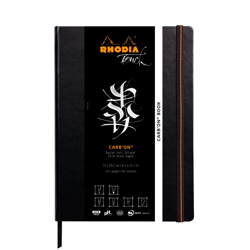 RHODIA Touch Carbon Book 120g A4 Blank 56s Default Title