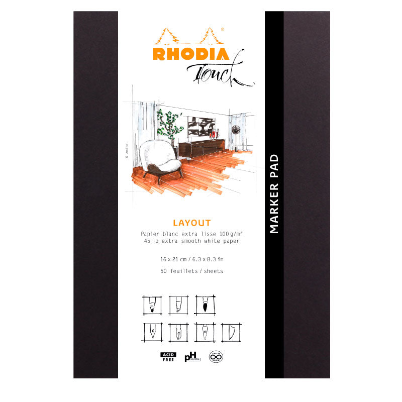 RHODIA Touch Marker Pad 100g A5+ Blank 50s Default Title