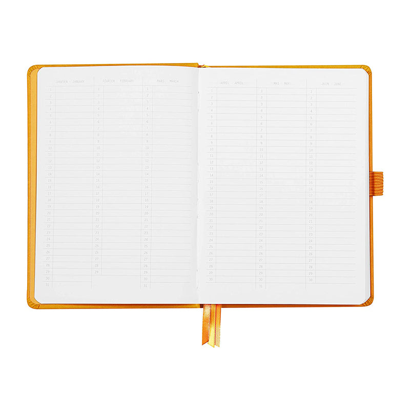 RHODIArama Goalbook Hardcover White A5 Dot Orange Default Title