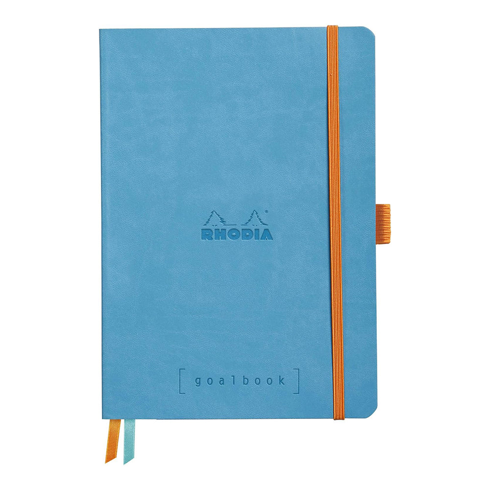 RHODIArama Goalbook A5 White Dot Soft-Turquoise Blue