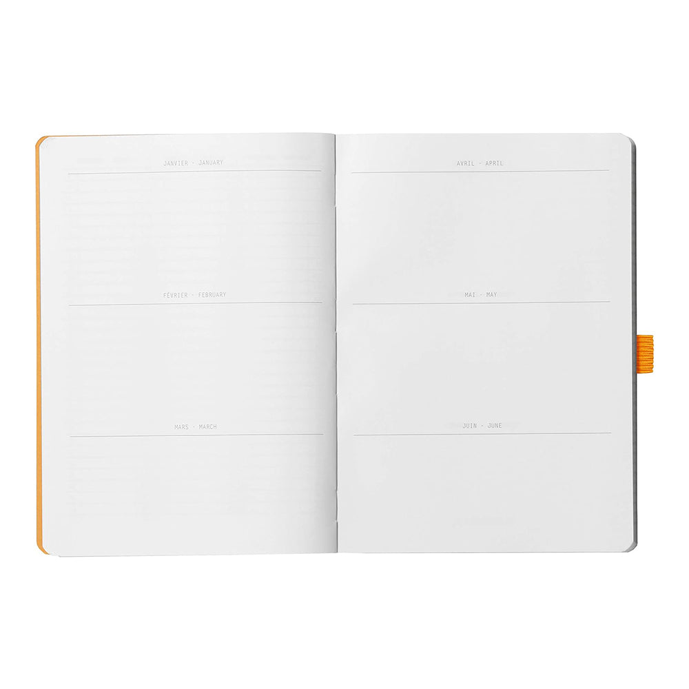 RHODIArama Goalbook A5 White Dot Soft-Orange