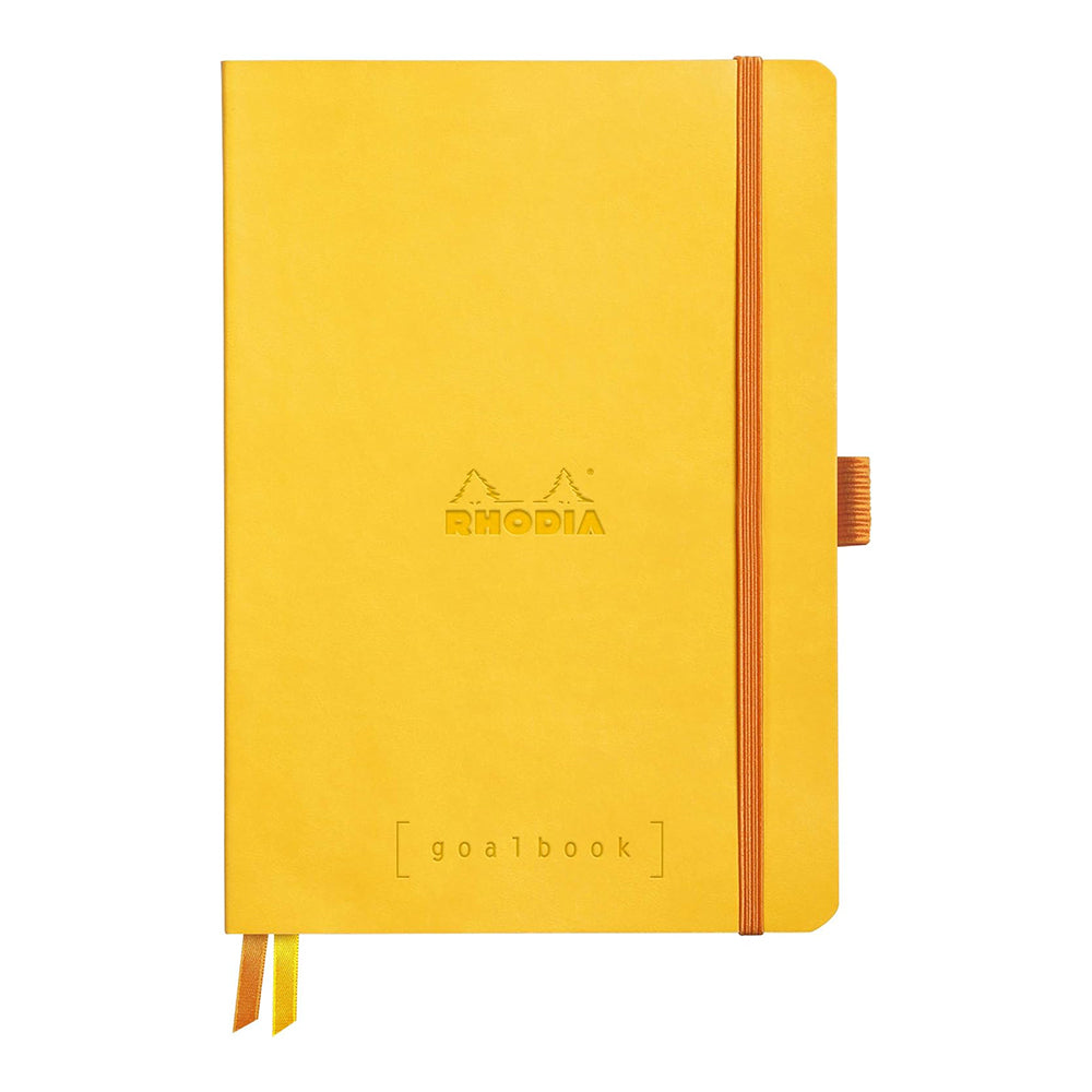 RHODIArama Goalbook A5 White Dot Soft-Daffodil Yellow