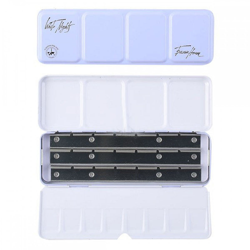 WHITE NIGHTS Empty Metal Box for 21 Pans Light Blue