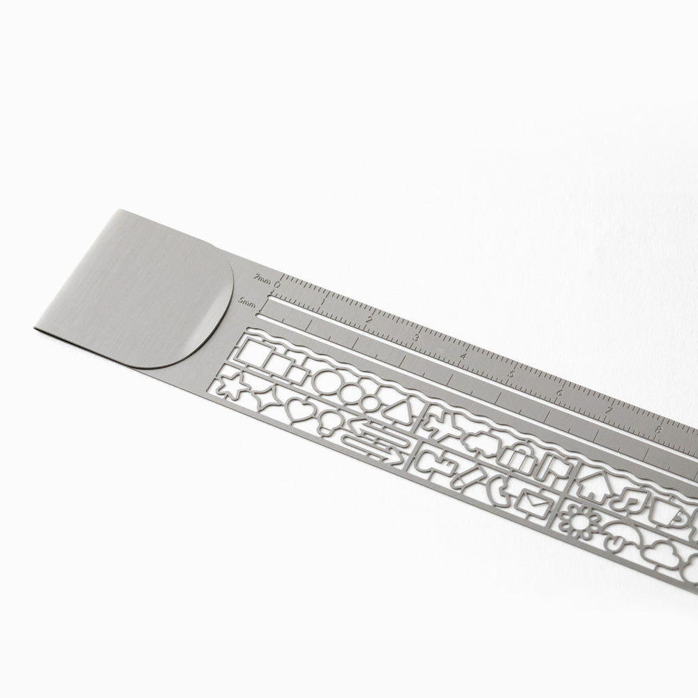 MIDORI Clip Ruler Silver