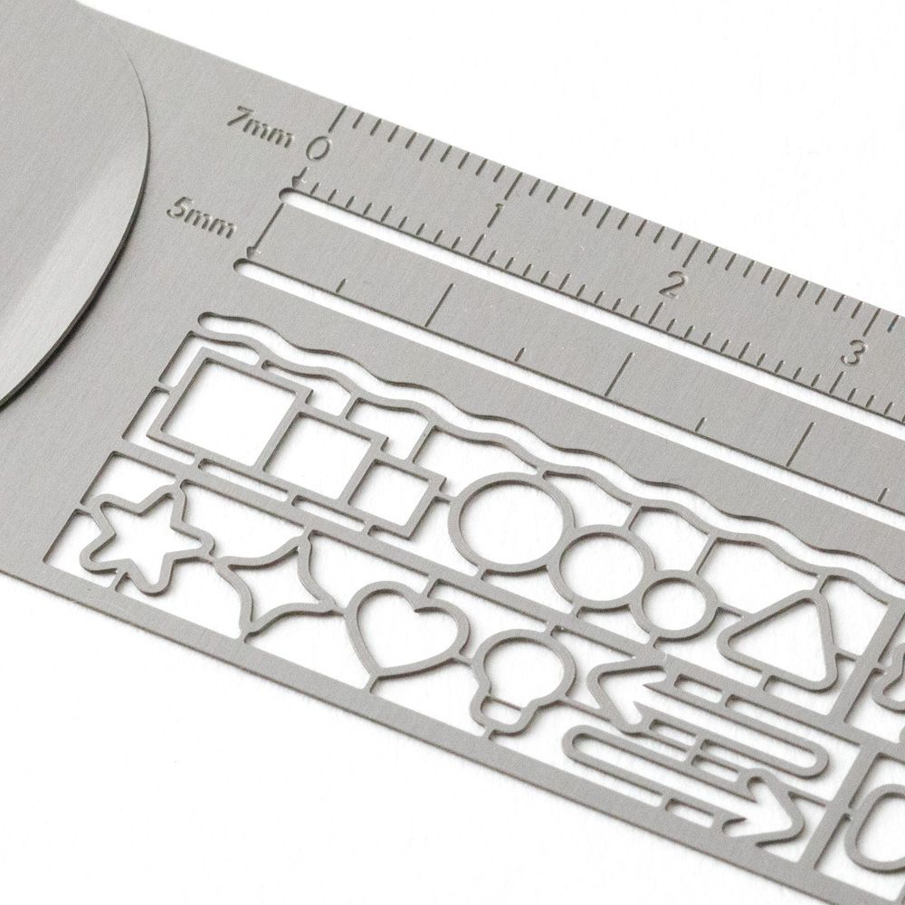 MIDORI Clip Ruler Silver