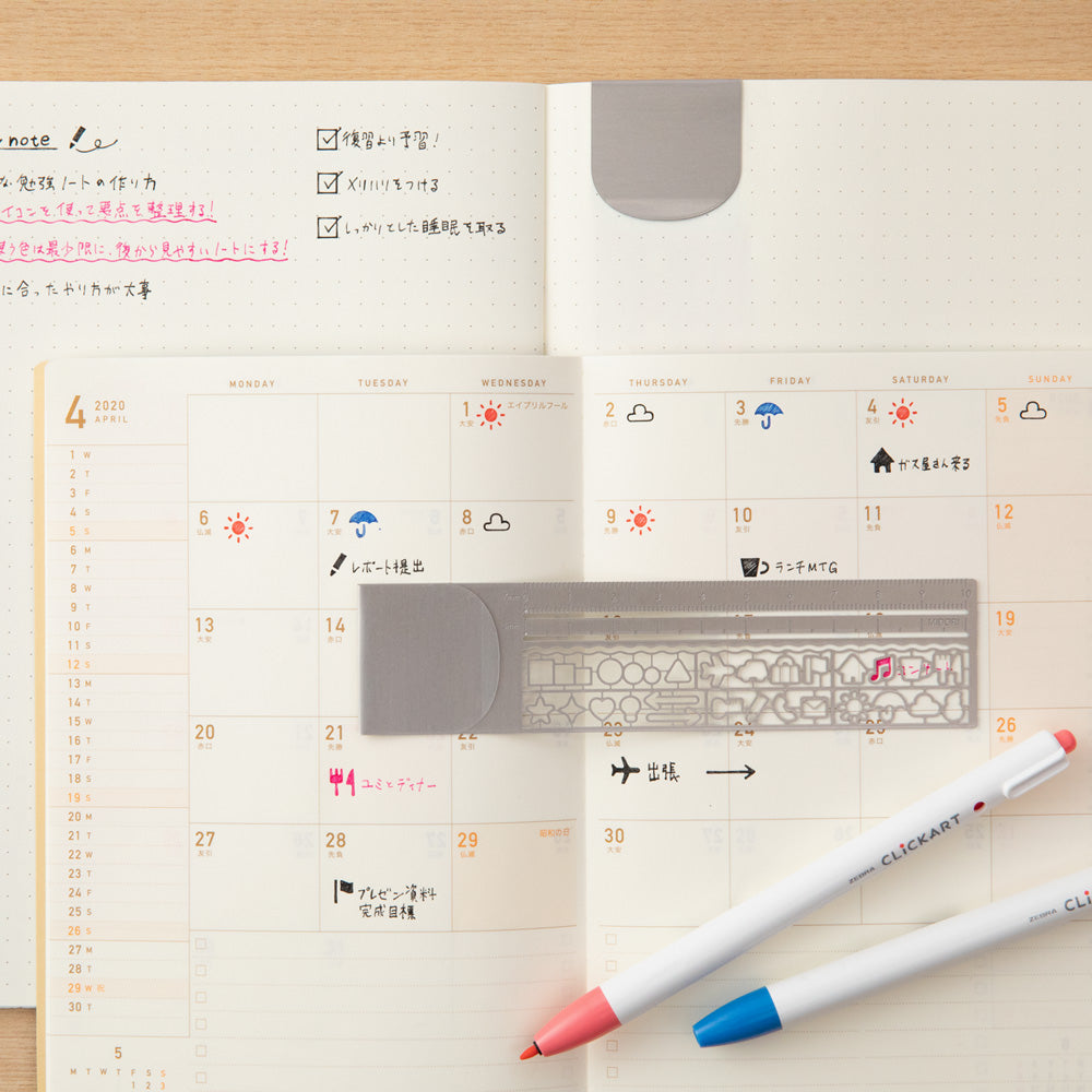 MIDORI Clip Ruler Silver