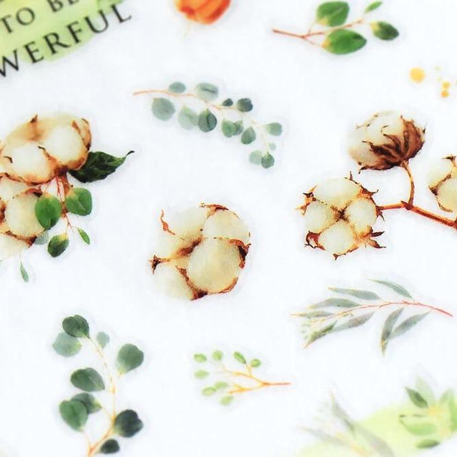 MU Print-On Sticker 2s 144-Cotton Flowers In Warm