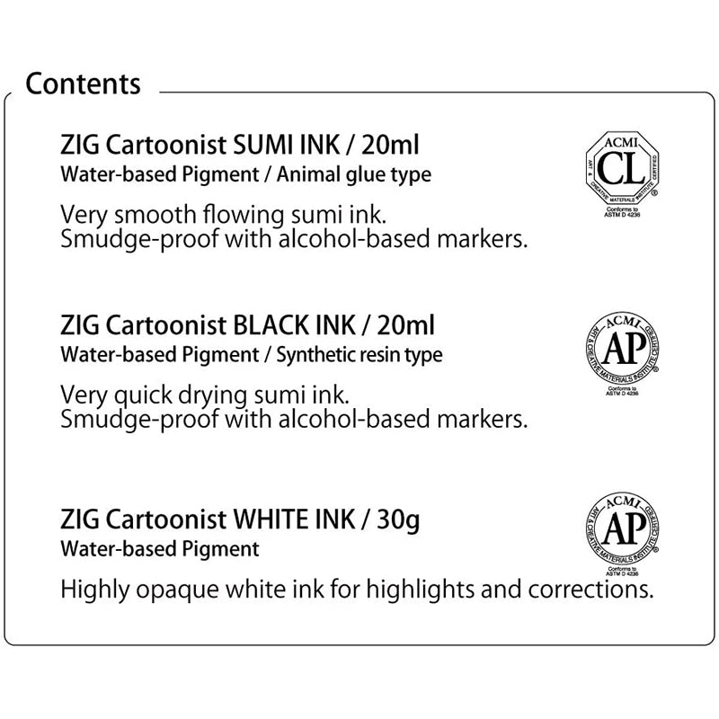 ZIG Inktober 3pcs Ink Set Default Title