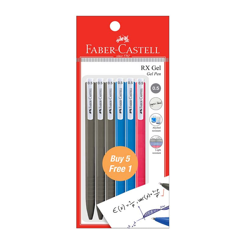 FABER-CASTELL RX Gel 0.5mm 540888 3Black+2Blue+1Red Default Title