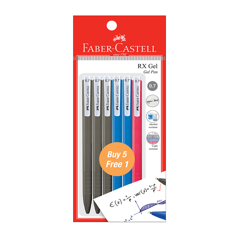FABER-CASTELL RX Gel 0.7mm 540889 3Black+2Blue+1Red Default Title