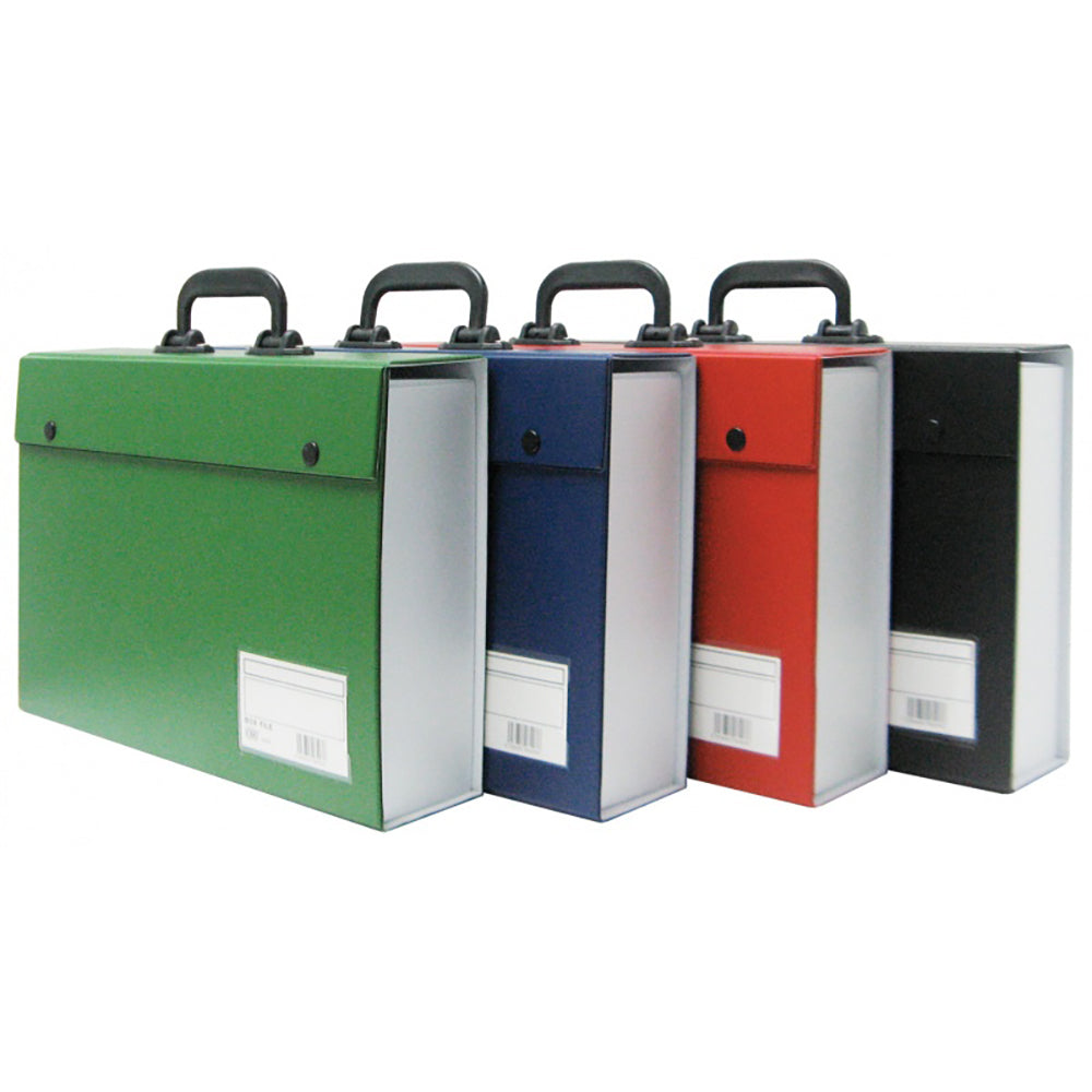 CBE Box File 06203 FC-PVC w/Handle 4Cols Black