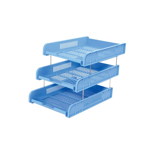CBE ABS Document Tray 8012 3-Tier Blue