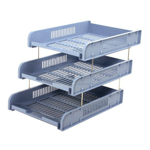 CBE ABS Document Tray 8012 3-Tier Grey