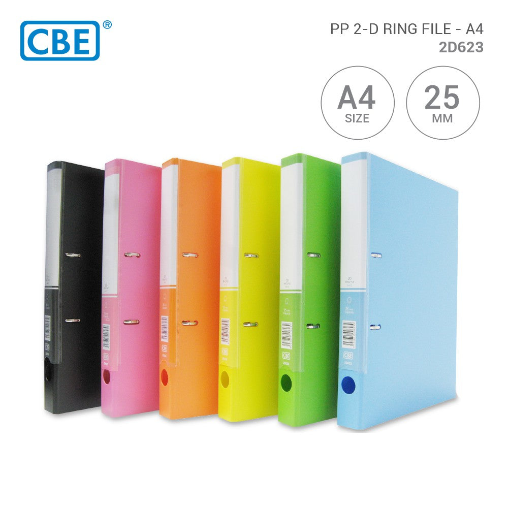 CBE 2D Ring File 2D623 A4-PP 6Cols Orange
