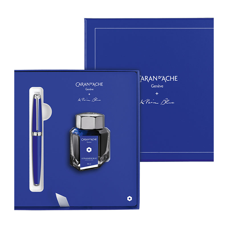 CARAN D'ACHE Leman x Klein Blue Limited Edition Fountain Pen with Inkwell Default Title