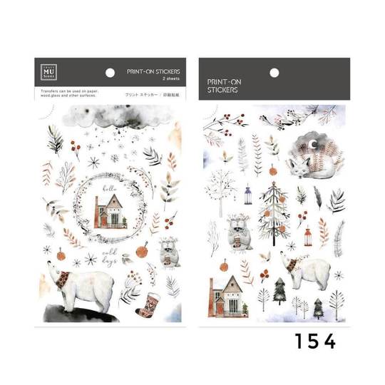 MU Print-on Sticker 2s 154-Silver Christmas Night