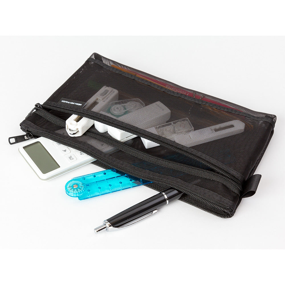 MIDORI Mesh Pen Pouch Black