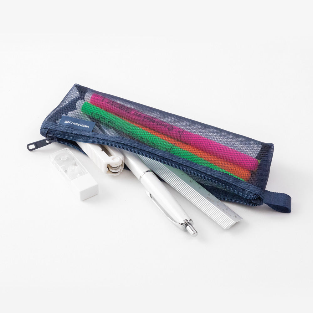 MIDORI Mesh Mini Pen Pouch LE Navy