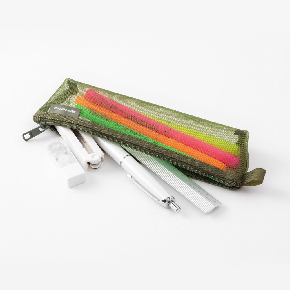 MIDORI Mesh Mini Pen Pouch LE Olive