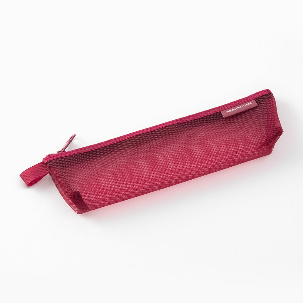 MIDORI Mesh Mini Pen Pouch LE Wine Red
