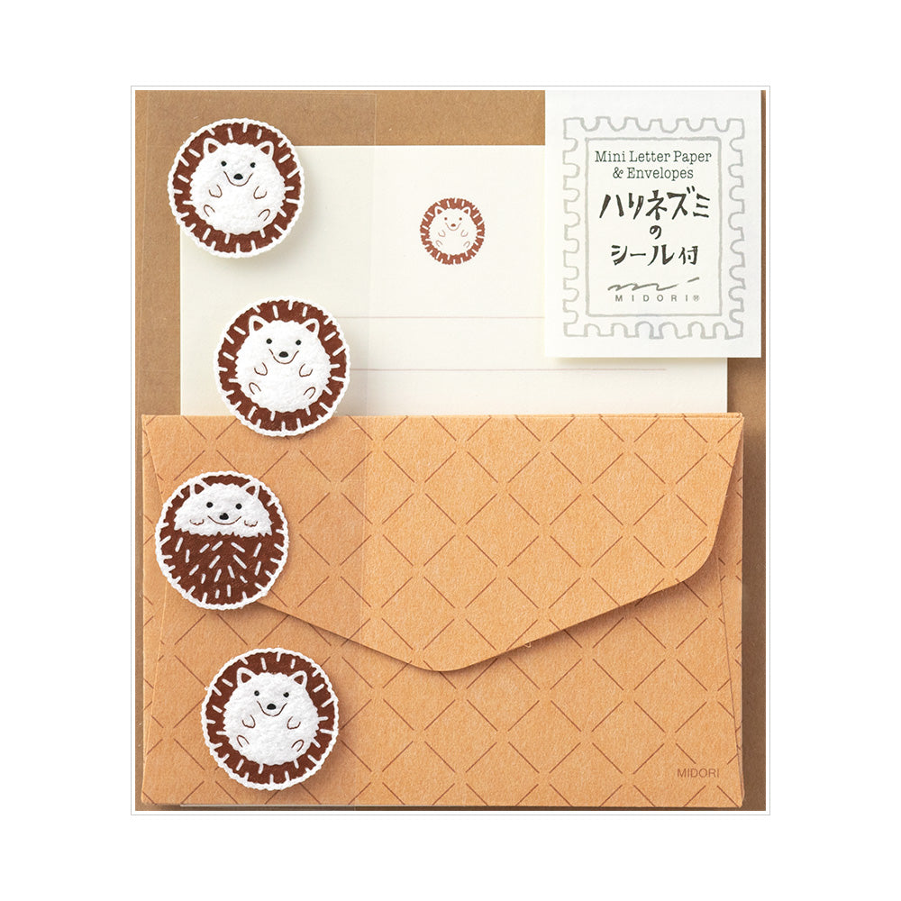 MIDORI Mini Letter Set w/Stickers 309 Hedgehog