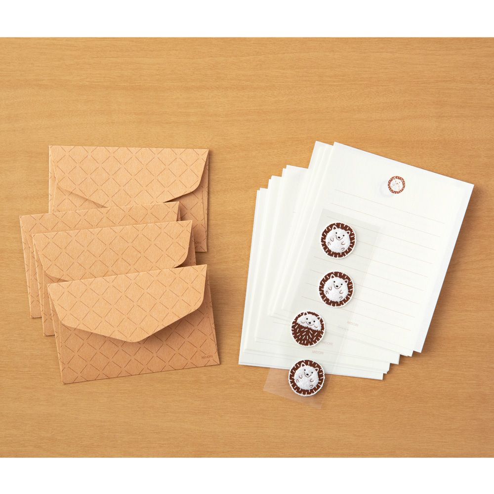 MIDORI Mini Letter Set w/Stickers 309 Hedgehog