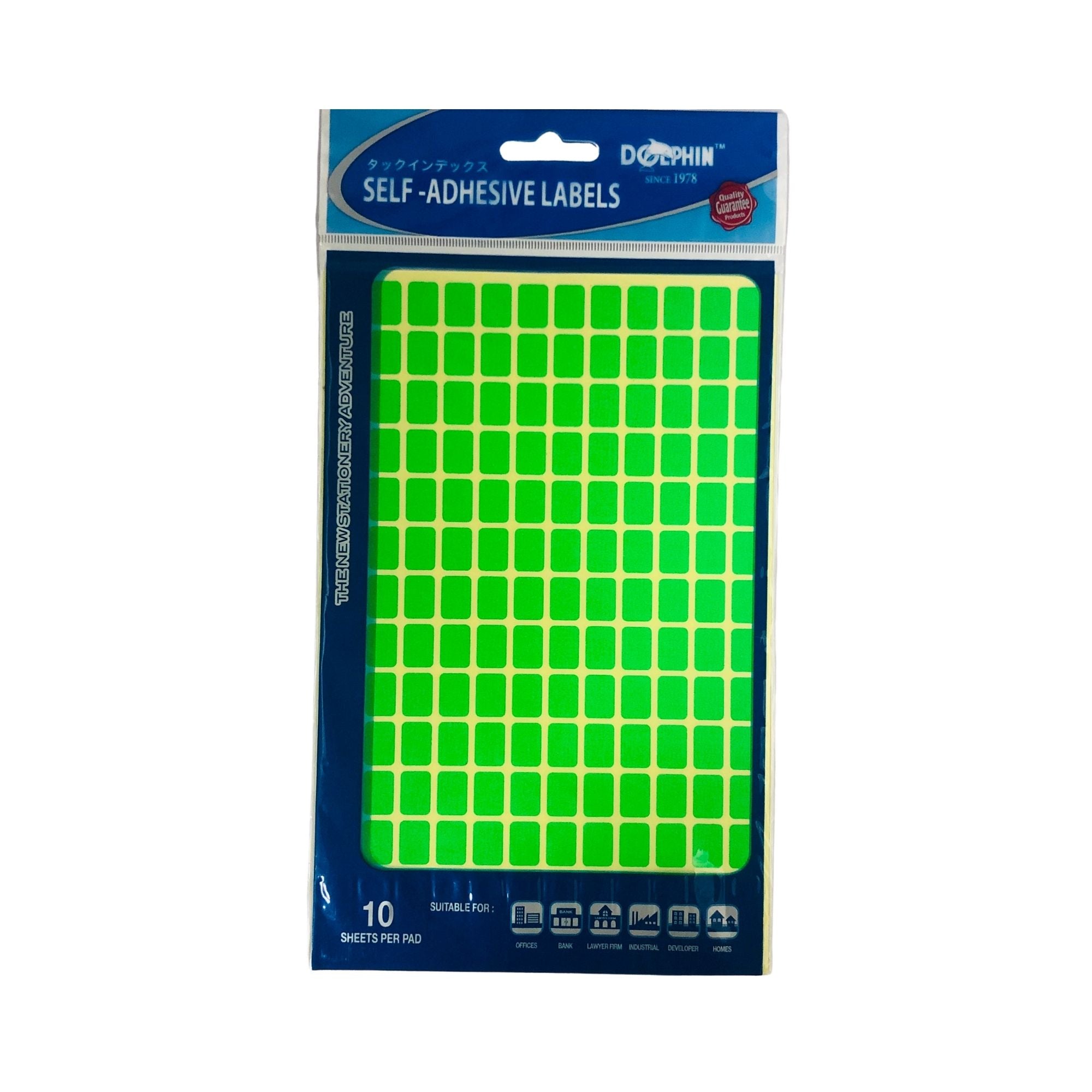 DOLPHIN Self-Adhesive Labels SA1319C 13x19mm Green