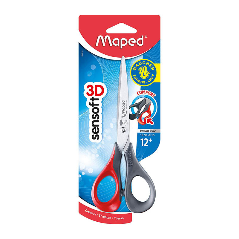 MAPED Sensoft LH 3D Scissors 16cm Red/Black