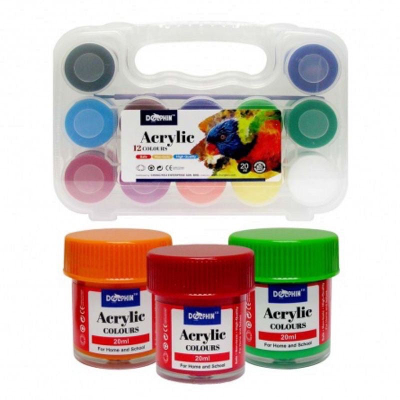 DOLPHIN Acrylic Paints 20ml x12 Colours