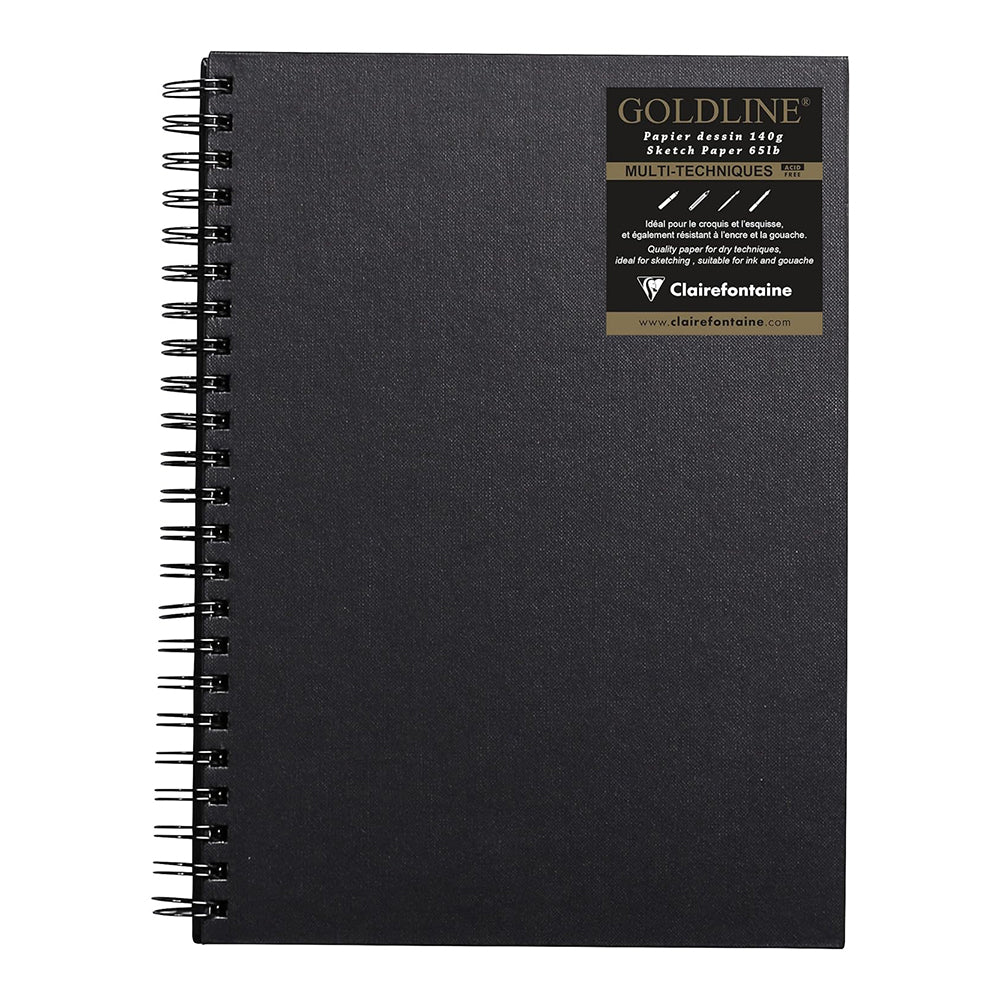 CLAIREFONTAINE Goldline Casebound Wiro A4 Portrait 140g White