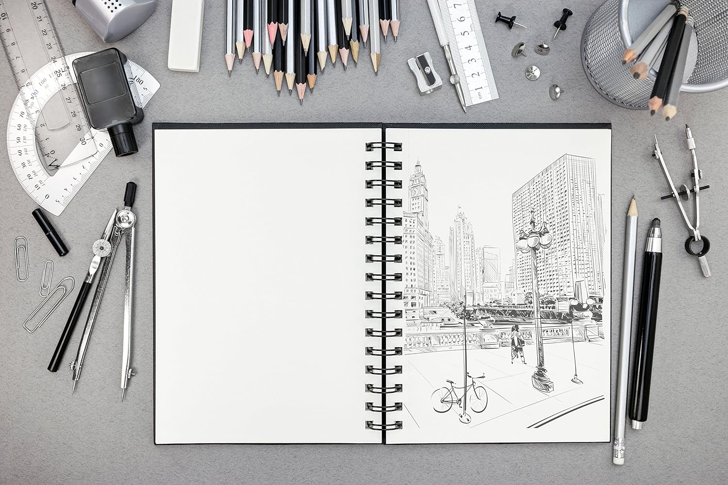 CLAIREFONTAINE Goldline Casebound Wiro A5 Portrait 140g White