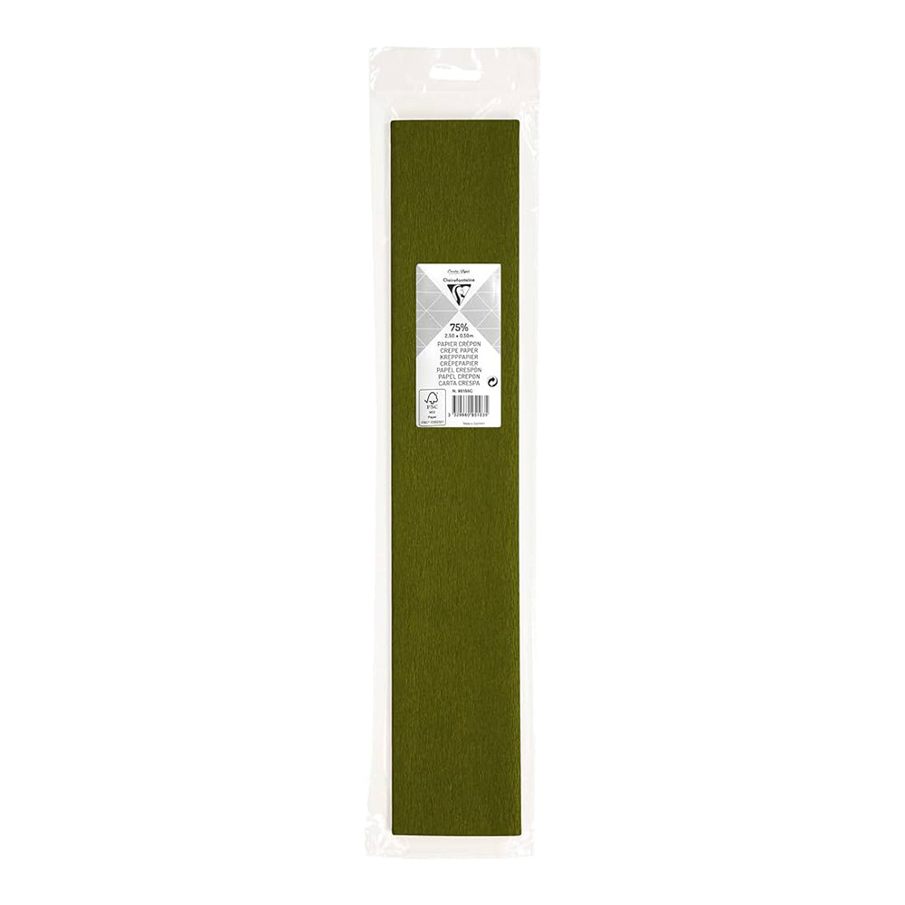 CLAIREFONTAINE Crepe Paper Roll 75% 2.5x0.5M Moss Green