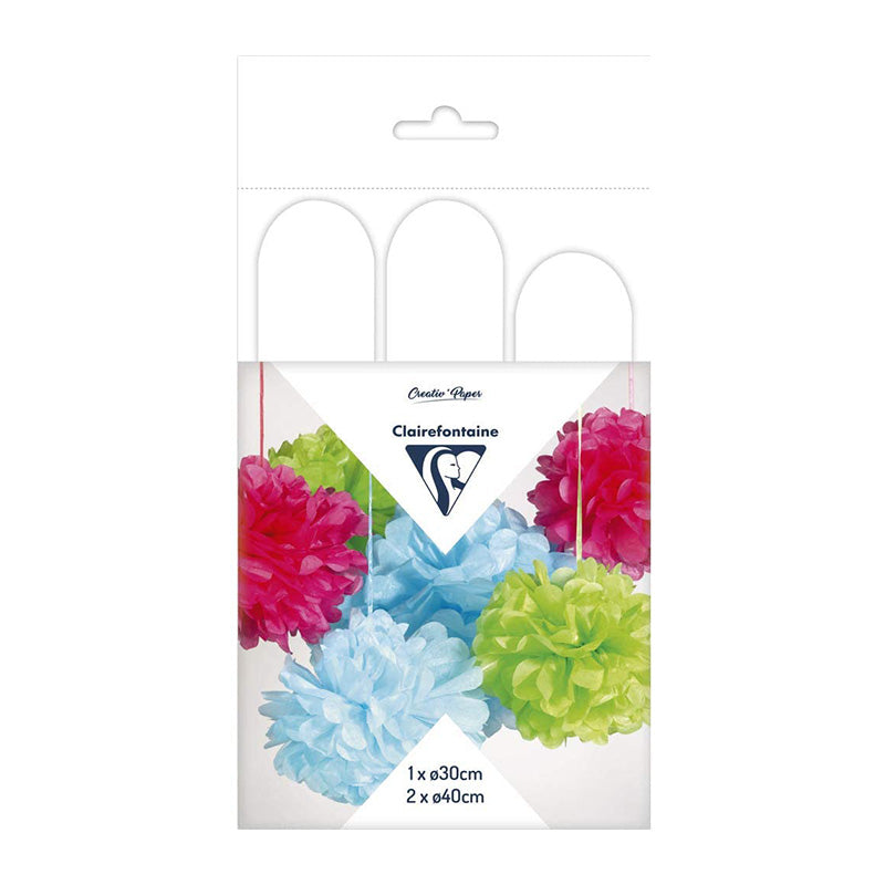 CLAIREFONTAINE Pollen Silk Pom Poms 3s White Default Title