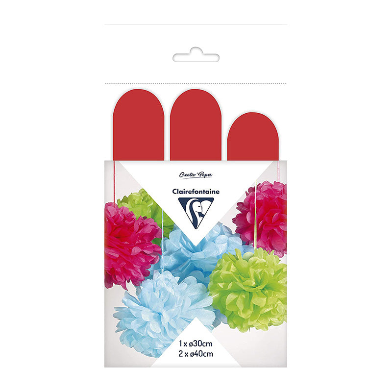 CLAIREFONTAINE Pollen Silk Pom Poms 3s Red Default Title