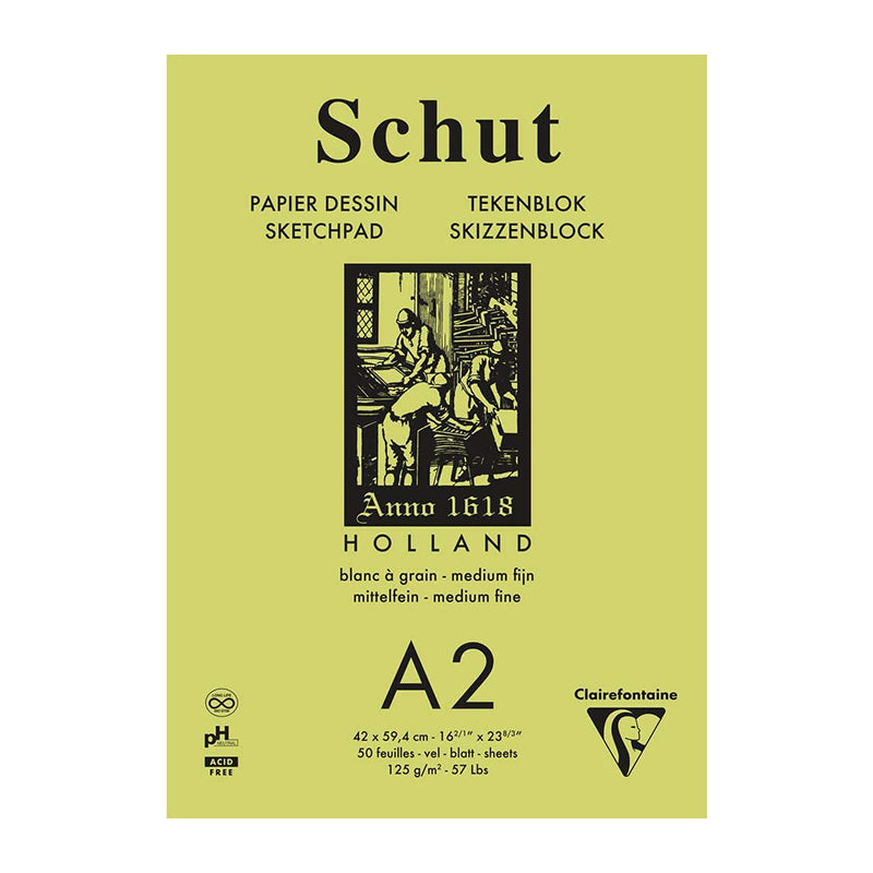 CLAIREFONTAINE Schut Petit Grain Pad A2 125g White Default Title